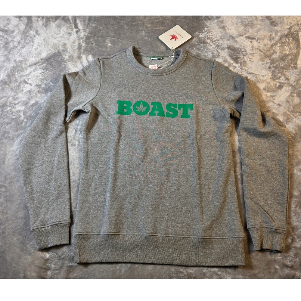 BOAST French Terry Sweatshirt Women S Gray Crewneck Cotton‎ Long Sleeve NWT